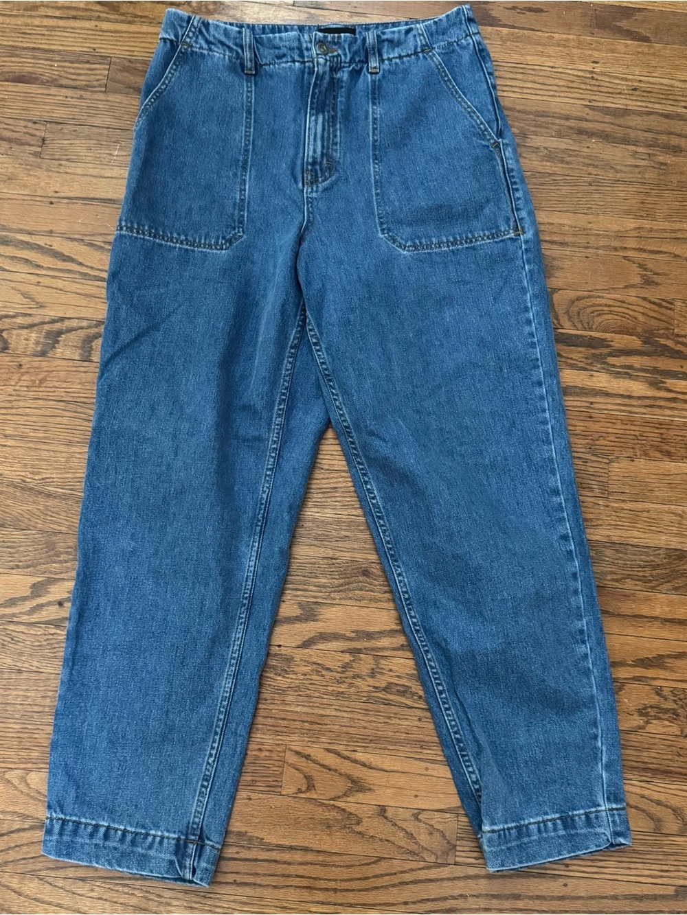 Finisterre Yarrel High-Rise Relaxed Women's Jeans in Washed Indigo Denim 30R EUC